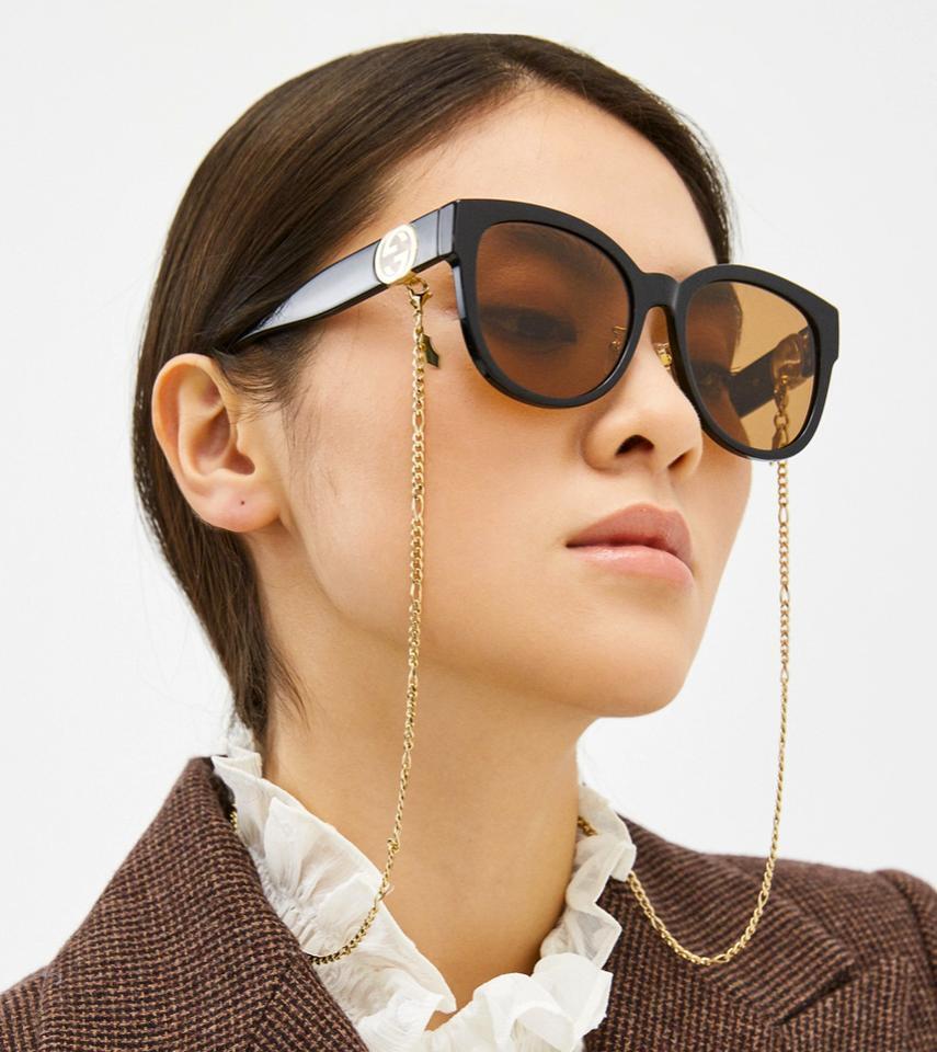 Sale! New Gucci Women\'s 56mm Black and Beige Sunglasses! 61nVgdfWkpL.jpg_BO30,255,255,  main image 3