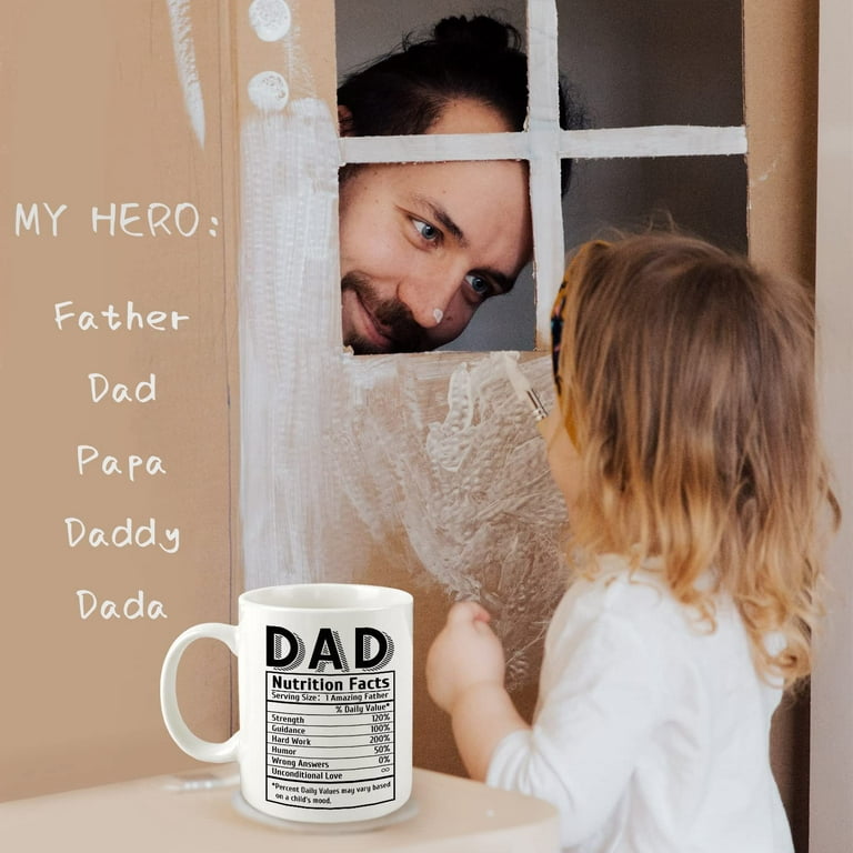 Gifts For Dad "To My Dad" Coffee Mug  11 Oz Ceramic Father's Day Gift From  Daughter, White With Black Handle Microwave Safe Dad Mug