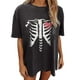 thumbnail image 1 of Tops estampados de manga corta para ocio con cuello redondo y mangas caídas de verano a la moda para mujer Fridja  zx1283, 1 of 6