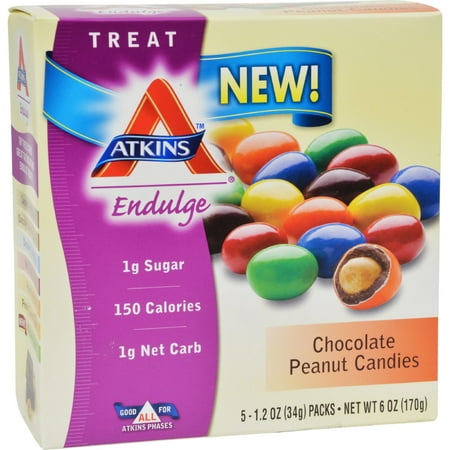Atkins Endulge Chocolate Peanut Candies, 1.2 Oz, 5 Ct