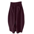 thumbnail image 4 of Red Wide Leg Sweatpants Women Corduroy Barrel Pants Wide Leg Vintage Mid Baggy Pants Fashion Clothing, 4 of 5
