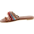 thumbnail image 2 of Top Moda Women's Flat Bohemian Tribal Style Sandal with Fringe and Faux Stones, 2 of 4
