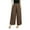 Coffee, variant on Women Wide Leg Pants Casual Solid color ElasticWaist Pants With Pockets Loose Pants Trousers