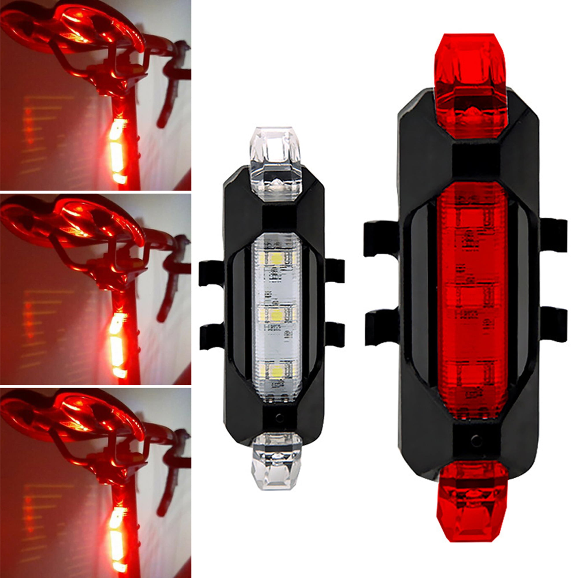 Rear Flashing LED Bike Tail Lamp Taillights Red Beam Light Safety Warning