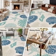 thumbnail image 6 of Summer Marine Life Washable Area Rug 5 x 8 ft Graffiti Blue Corals Shell Conch Sea Starfish Linen, Soft Non Slip Rugs Stain Repellent Indoor Felt Carpet for Living Dining Room Bedroom Home Office, 6 of 9