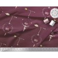 thumbnail image 3 of Soimoi Purple Silk Fabric Dot,Arrow & Save The Date Text Print Fabric by the Yard 42 Inch Wide, 3 of 3
