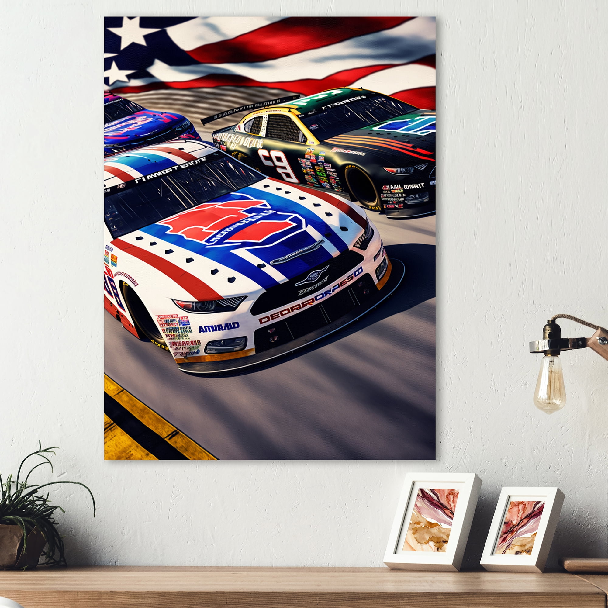 Designart American Stock Car Racing II Canvas Wall Art