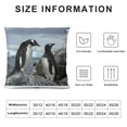 thumbnail image 5 of penguins rock ocean Graphic Decorative Men Women Boy Girl Room Cushion Throw Pillow Cover for Home Couch Living Room Bed Sofa   Pillow Covers 全年适用 zipper closure 1PC, 5 of 5