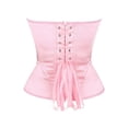 thumbnail image 4 of Women's Solid Satin Corset Bustier Strapless Padded Cup Fishbone Slim Hourglass Evening Party Tops M, 4 of 9
