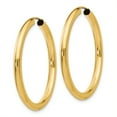 thumbnail image 2 of 14k Yellow Gold Endless Tube Hoop Earrings Round, 2 of 7