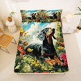 thumbnail image 5 of Homewish Dachshund Bird Bed Sheets,Floral Leaf Full Size Sheets,Green,4pcs,1 Flat Sheet, 1 Fitted Sheet and 2 Pillowcases, 5 of 6