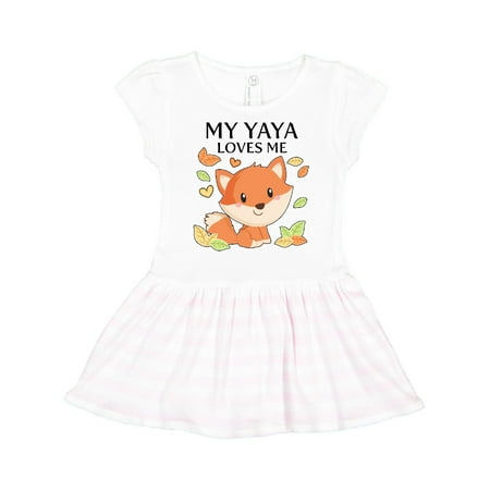 

Inktastic My Yaya Loves Me- little fox Gift Toddler Girl Dress