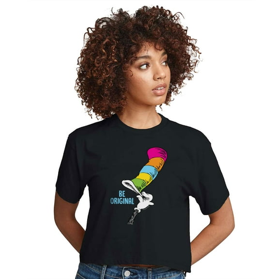 Dr. Seuss - Be Original - Juniors Cropped Cotton Blend T-Shirt