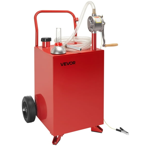 VEVOR 20 Gallon Fuel Caddy Gasoline & Diesel Fuel Tank with Manual Pump Red