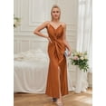 thumbnail image 3 of Vestido formal de verano LALACAT elegante con cuello en V sin mangas marrón, 3 of 7