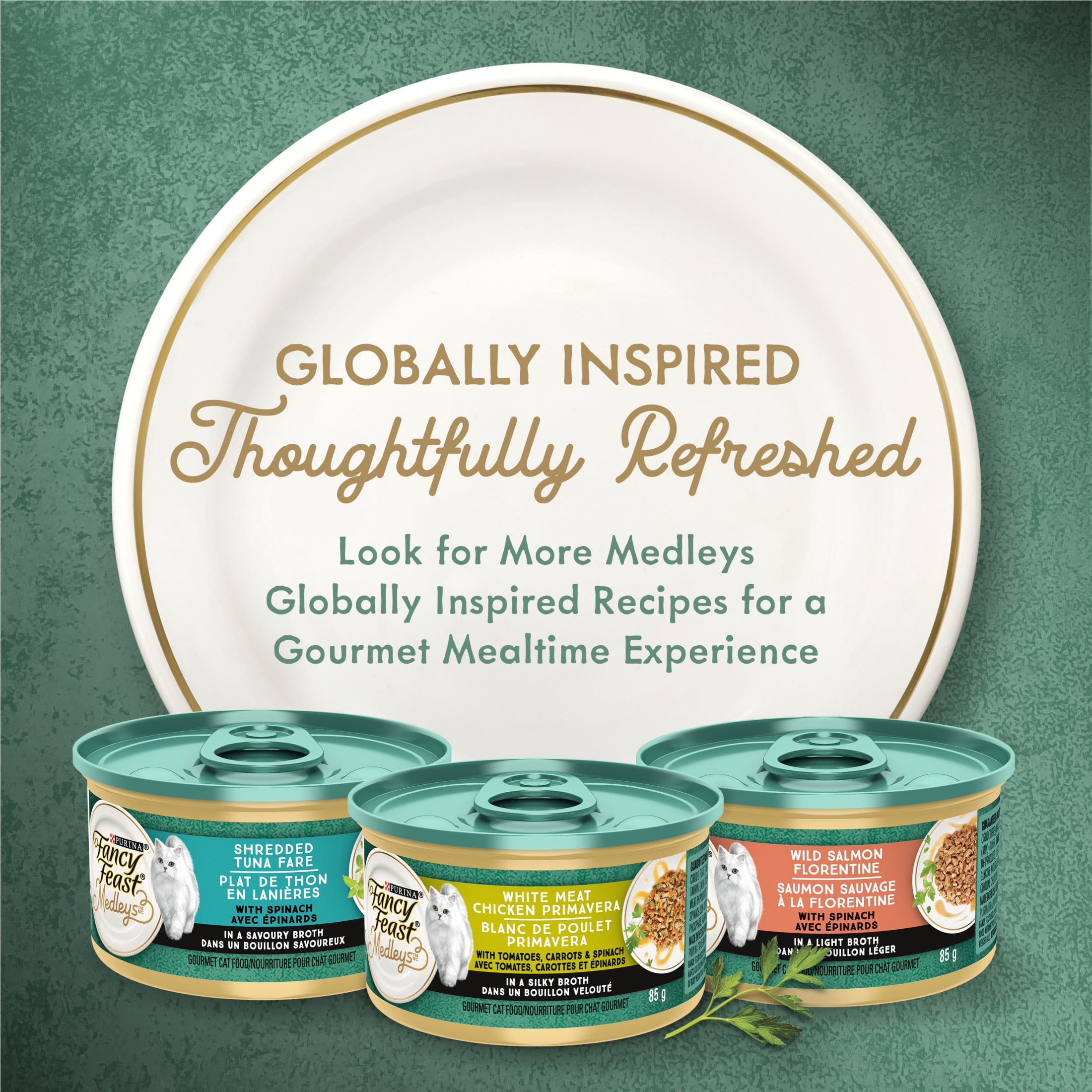 Fancy Feast Medleys Blanc de Poulet à la Florentine, Nourriture Humide pour Chats 85 g