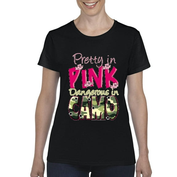 IWPF - Women's T-Shirt Short Sleeve - Pretty in Pink Dangerous in Camo