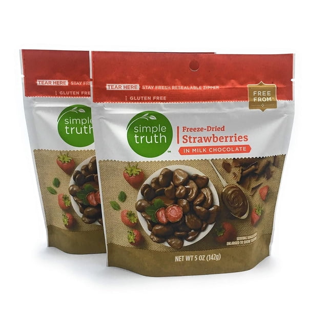 Simple Truth Freeze-Dried Strawberries in Milk Chocolate, 5 oz (Pack of 2)
