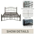 thumbnail image 2 of Farmhouse King Metal Bed Frame, Includes Headboard, Ideal for Rustic Decor, Brown, 2 of 6