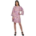 thumbnail image 1 of Moomaya Short Robe For Women Plus Size Printed Cotton Robe Lightweight Nightwear, 1 of 5