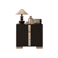 thumbnail image 4 of Bellemave Modern Nightstand with Storage, Wooden End Table with Metal Handle and Base, 2 Drawers Beside Table, Black, 4 of 8
