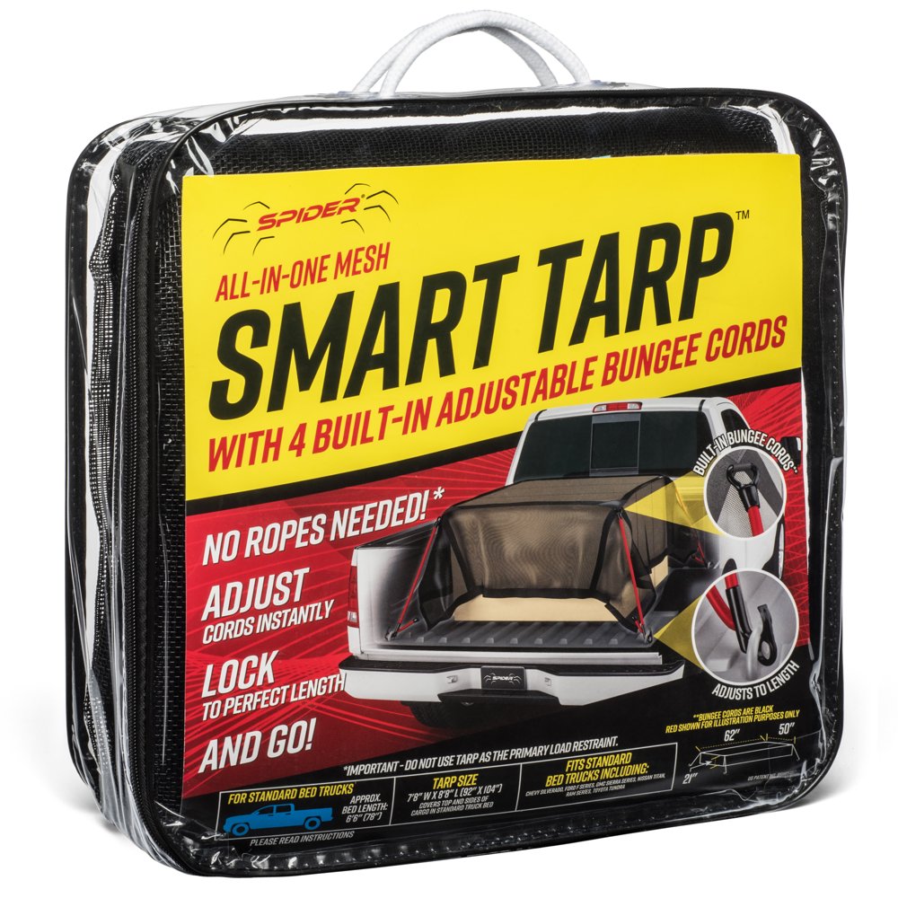 SPIDER Smart Tarp, 7â 8â x 8â 8â Mesh Heavy Duty Truck Bed Cover with