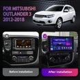 thumbnail image 4 of Panel de fascia para radio estéreo de automóvil de 2 Din de 9/10,1 pulgadas para Mitsubishi Outlander 2012-2020 2021 Kit de cubierta de marco de audio con bisel frontal, 4 of 5