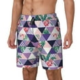 thumbnail image 2 of Balery Plaid Flamingo Mens Swim Trunks Swim Shorts for Men Quick Dry Inseam Beach Shorts with Compression Liner Pocket-XX-Large, 2 of 9
