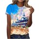 thumbnail image 1 of Tops de Ajuste Suelto para las Mujeres Nueva Manga Corta Cuello Redondo Suéter Caballo Casual Impreso Camiseta, Ligero Top de Verano, 1 of 6