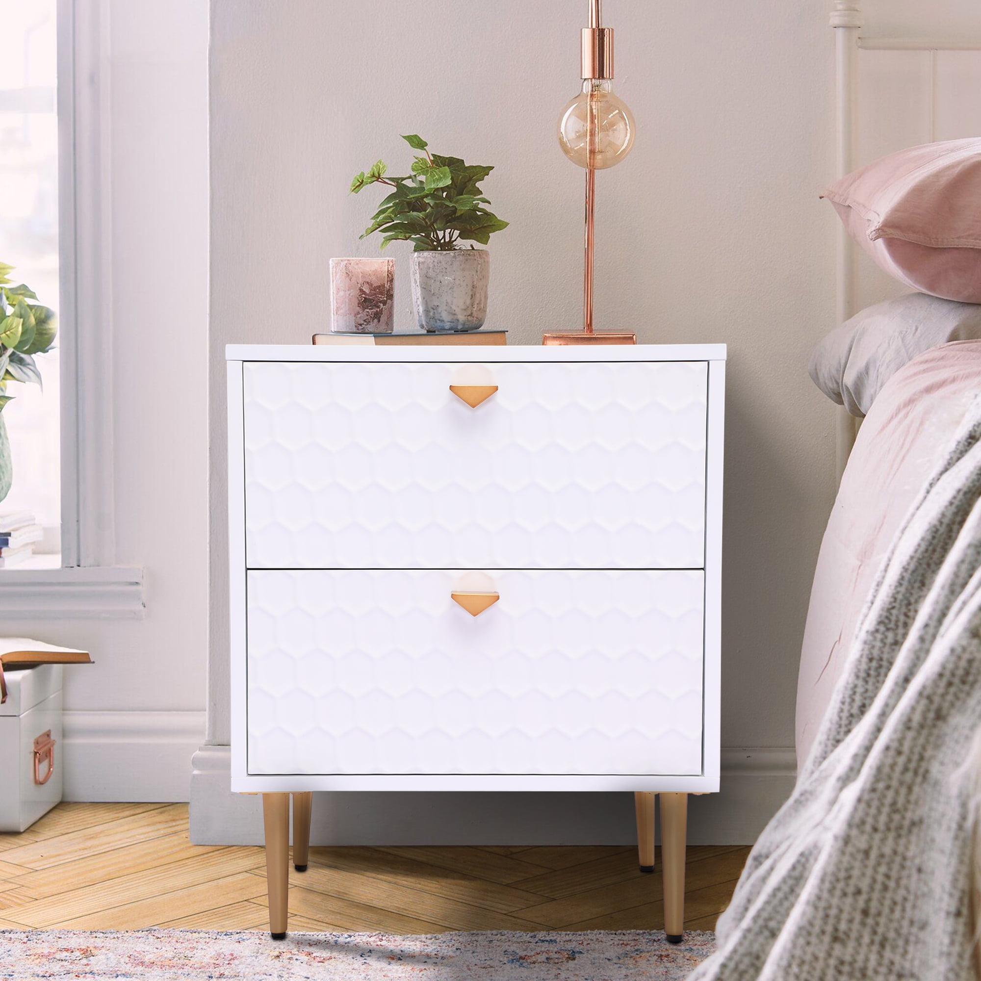 Boyel Living Modern Nightstands with 2 Drawers, White Purchase