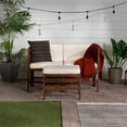 thumbnail image 3 of Pemberly Row Solid Wood Modular Outdoor L/R Chairs and Ottoman in Dark Brown, 3 of 20