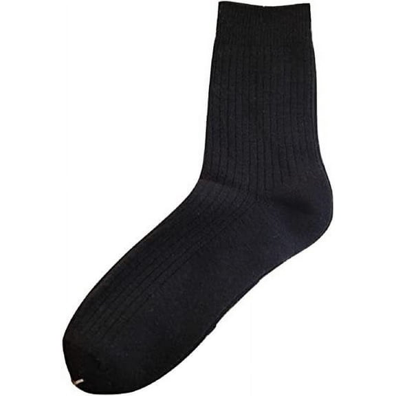 Lian LifeStyle Men's 1 Pair High-Performance Wool Crew Socks, Size 6-9, HR1611, Color Black