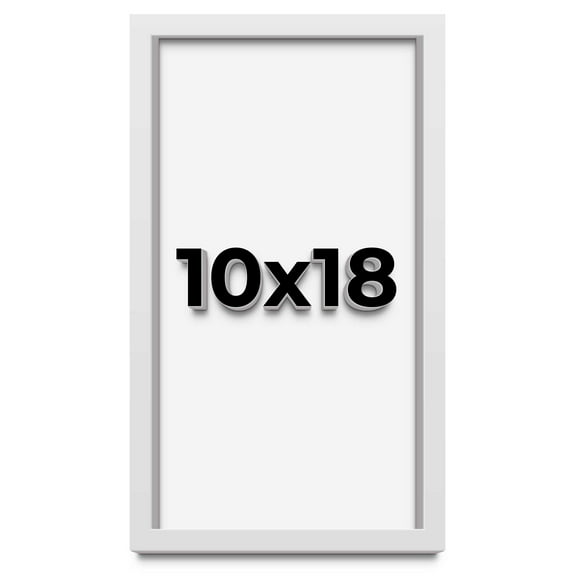 10x18 Shadow Box Frame White | 1 Inches Deep Real Wood Contemporary Shadowbox Display Frame | UV