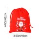 thumbnail image 3 of Decoraciones navideñas, adornos navideños, regalos navideños. Bolsa de regalo navideña de terciopelo rojo con cordón, bolsa estampada para dulces y galletas, bolsas de tela para regalos., 3 of 7