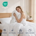 thumbnail image 4 of Unikome Lightweight Goose Feather Fiber Comforter, Full/Queen Size, Soft Duvet Insert with Box Stitch Design, 8 Loops, Machine Washable, 88 x 88 in, White, 4 of 11