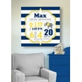 thumbnail image 3 of Personalized Canvas Birth Announcement Nursery Decor Gift, Safari Elephant Design, Custom Name, Date, Weight & Length, Unique Boys & Girls Baby Shower Wall Art Presents, Color Navy # 1, Size - 16x16, 3 of 5