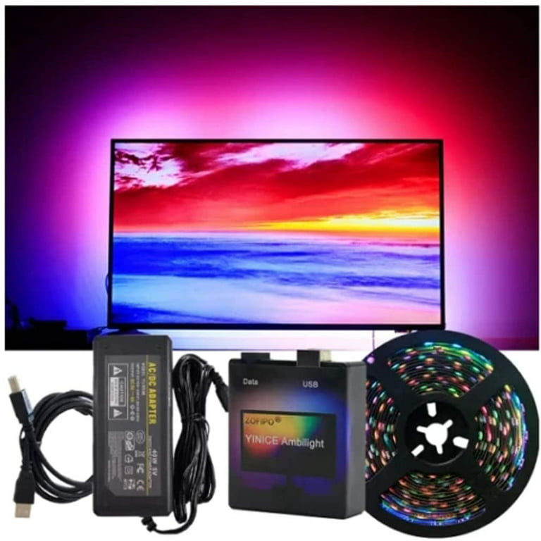DIY Ambilight TV USB WS2812B LED Strip Tape Computer PC Dream Screen  Backlight TV & PC Backlight LED with Smart Color-Matching System (1M)