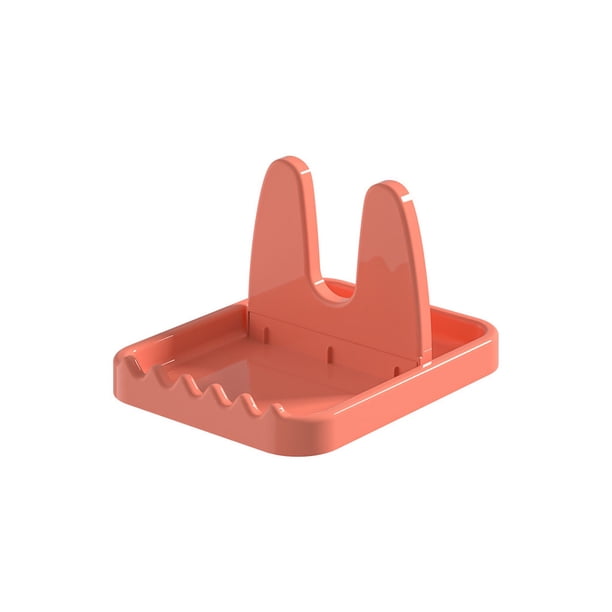 Inteprter Soporte para tapa de olla plegable de plástico para restaurante, cubierta para encimera de cocina, estante para cuchara, organizador de vajilla Cocina y Comedor Rosado Inteprter HA065007-03