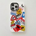 thumbnail image 1 of Casetifg Marca Con Caja De Moda Dinosaurio Pegatina Funda Para Teléfono iPhone 11 12 13 14 Pro Max 14 Plus Silicona Suave Carcasa Líquida De Lujo A Prueba De Golpes Cubierta Trasera, 1 of 4