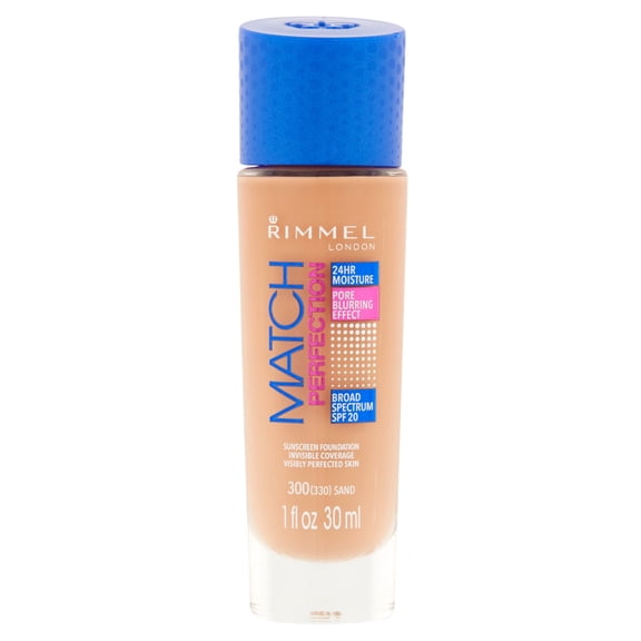 Rimmel London Match Perfection Sunscreen Foundation Broad Spectrum, SPF 20, 1 fl oz
