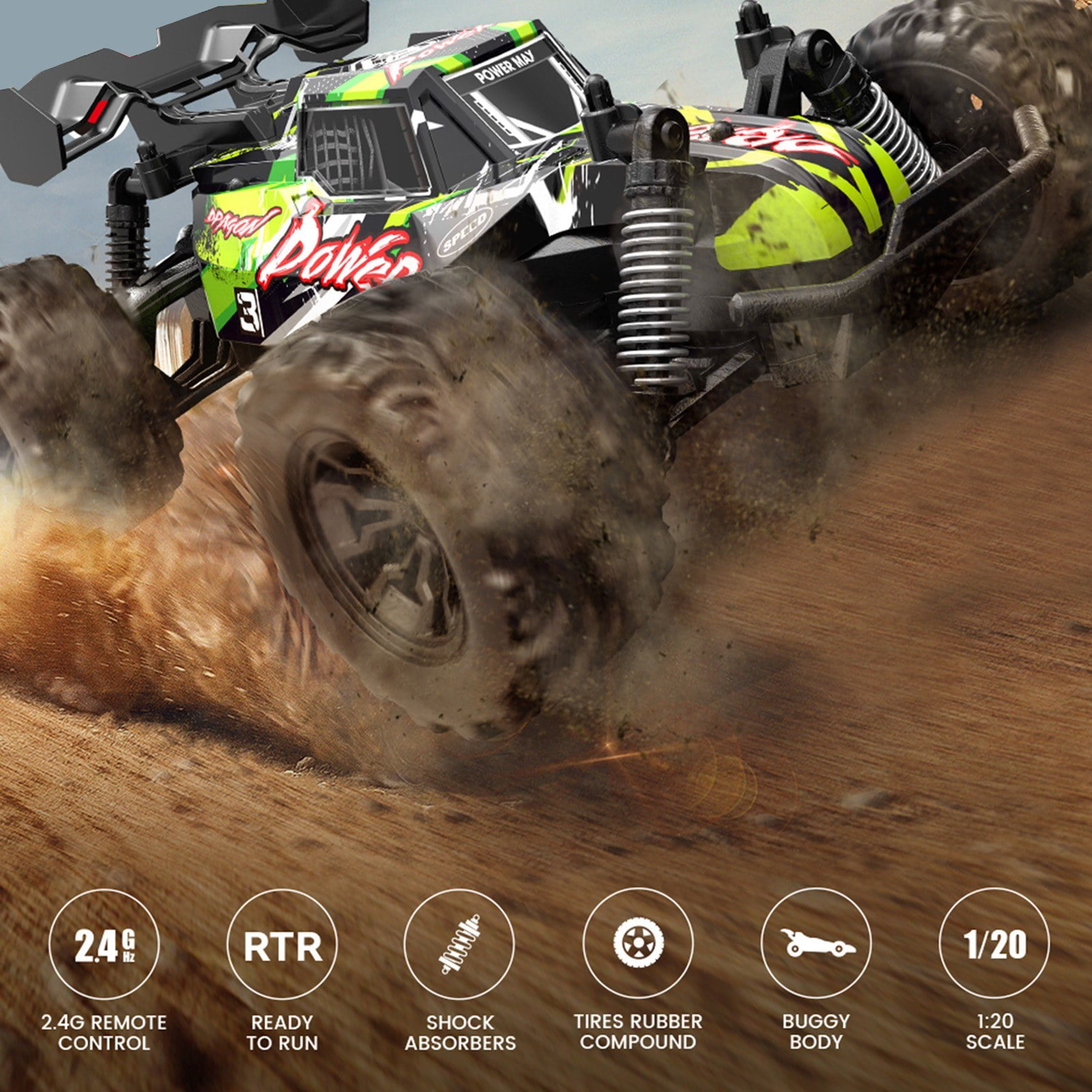 1:20 Scale 2.4GHz Remote Control Off-Road Racing Car 4WD High Speed
