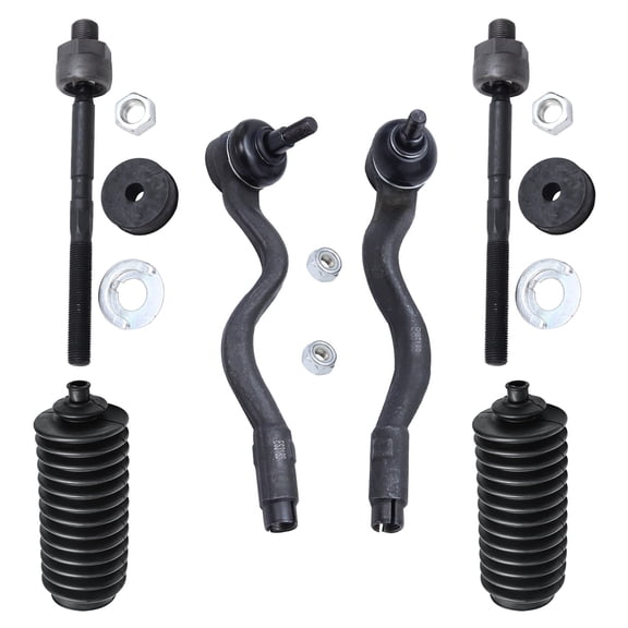 Detroit Axle - Front 6pc Suspension Kit for BMW 318i 318is 318Ti 320i 323i 323is 325i 325is 328i 328is M3 Z3, 4 Tie Rod Ends 2 Boots & Bellows Replacement