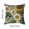 thumbnail image 3 of Antqov Embroidered Throw Pillow Covers 18x18" Cute Sunflower Spring Decorative Pillowcases Square Floral Pillow Cushion Cases for Home Bedroom Living Room Decor, 3 of 6