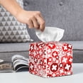thumbnail image 6 of Lsque Plus Cross Printed Tissue Box Cover Holder, Facial Paper Organizer Dispenser,Square with Bottom Belt, PVC Leather Decorative Organizer, 6 of 8