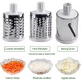 thumbnail image 3 of Rotary Cheese Grater Shredder with Handle- Kitchen Mandoline Vegetable Slicer with 3 Interchangeable Blades, Easy-To-Clean Grater for Cheese, Vegetables, Fruits, & Nuts (Black), 3 of 6