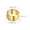 thumbnail image 2 of Uxcell 12mm Tube OD Brass Compression Sleeves Ferrules Brass Ferrule Fitting 100 Pack, 2 of 6