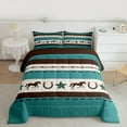 thumbnail image 2 of Homewish Western Cowboy Tribal Bedding Comforter Set,Vtexas Stars Horseshoe Twin Comforter Sets,Cyan Beige Brown Bedding Set For Men Women,Super Cozy Room Decor Reversible,2 Pieces, 2 of 8