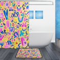 thumbnail image 2 of Colorful Floral Strokes Bathroom Accessory Sets Waterproof Shower Curtain with Anti-Slip Bath Mat Durable Combo, 2 of 7