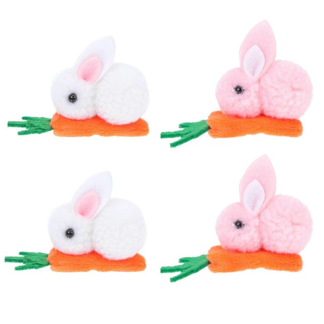 Here's a refined and professional product description based on your input:\n\n \n\n**4PCS Cartoon Plush Rabbit Hairpins – Durable Non Slip Bunny Hair