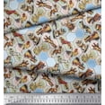 thumbnail image 3 of Soimoi Polyester Crepe Fabric Geometric,Bird & Animals Patchwork Printed Fabric 1 Yard 52 Inch Wide, 3 of 3